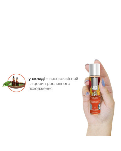 Смазка на водной основе JO H2O — Peachy Lips (30 мл) без сахара, растительный глицерин - Фото №4