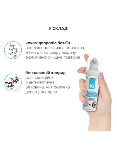 М’яка пінка для очищення іграшок JO REFRESH (50 мл), дезінфекційна, проникає глибоко - Фото №5