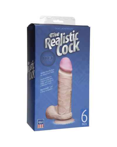 Фаллоимитатор Doc Johnson The Realistic Cock 6 inch White - ULTRASKYN, Vack-U-Lock, диаметр 4,3см - Фото №2