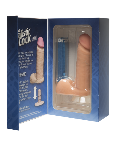 Фаллоимитатор Doc Johnson The Realistic Cock 6 inch White - ULTRASKYN, Vack-U-Lock, диаметр 4,3см - Фото №4