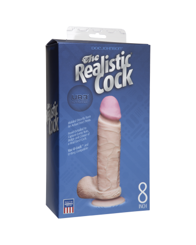 Фаллоимитатор Doc Johnson The Realistic Cock 8 inch White - ULTRASKYN, Vack-U-Lock, диаметр 5,1см - Фото №2