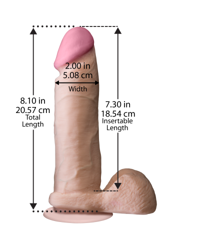 Фаллоимитатор Doc Johnson The Realistic Cock 8 inch White - ULTRASKYN, Vack-U-Lock, диаметр 5,1см - Фото №3