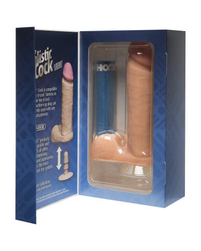 Фаллоимитатор Doc Johnson The Realistic Cock 8 inch White - ULTRASKYN, Vack-U-Lock, диаметр 5,1см - Фото №4