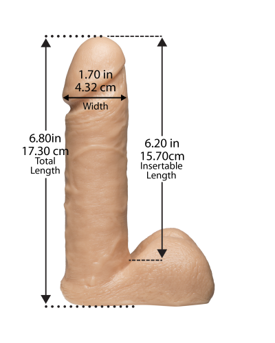 Фаллоимитатор Doc Johnson Vac-U-Lock - 6 Inch ULTRASKYN Cock White, диаметр 4,3см - Фото №3