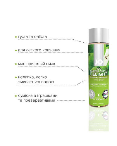 Смазка на водной основе JO H2O — Green Apple (120 мл) без сахара, растительный глицерин - Фото №3
