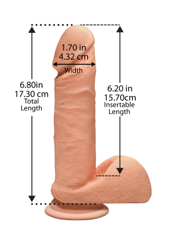 Фаллоимитатор Doc Johnson The D - Perfect D - 7 Inch With Balls - ULTRASKYN, диаметр 4,5 - Фото №2