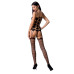 Бодістокінг Passion BS067 black, комбінезон, імітація панчох і топа на бретелях - Фото №4