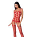 Бодістокінг Passion BS067 red, комбінезон, імітація панчох і топа на бретелях - Фото №1