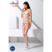 Бодістокінг Passion BS067 white, комбінезон, імітація панчох і топа на бретелях - Фото №2