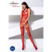 Бодістокінг Passion BS070 red, комбінезон, імітація панчох і ажурного топа - Фото №2