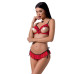 Комплект білизни Passion Exclusive CHERRY SET OpenBra S/M, red, відкритий ліф, трусики-спідничка - Фото №1