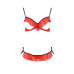 Комплект білизни Passion Exclusive CHERRY SET OpenBra S/M, red, відкритий ліф, трусики-спідничка - Фото №5
