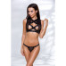 Комплект білизни Passion Exclusive DEBRA SET XXL/XXXL, black стрепи, топ з декольте, трусики - Фото №3
