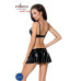Комплект білизни під латекс Passion DEBY SET S/M, black, ліф, мініспідничка, стрінги - Фото №2