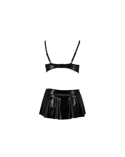 Комплект білизни під латекс Passion DEBY SET S/M, black, ліф, мініспідничка, стрінги - Фото №4