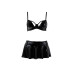 Комплект білизни під латекс Passion DEBY SET XXL/XXXL, black, ліф, міні-спідничка, стрінги - Фото №3