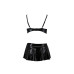Комплект білизни під латекс Passion DEBY SET XXL/XXXL, black, ліф, міні-спідничка, стрінги - Фото №4