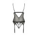 Корсет з відкритими грудьми Passion DIABOLINA CORSET S/M, black, пажі, трусики, напівпрозорий - Фото №4