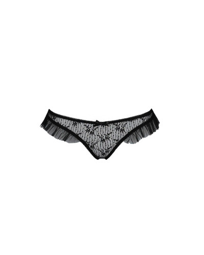 Трусики с оборками Passion Exclusive DONIA THONG XXL/XXXL, black - Фото №5
