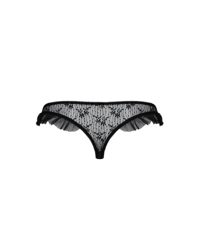 Трусики с оборками Passion Exclusive DONIA THONG XXL/XXXL, black - Фото №6