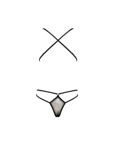 Боди монокини с декольте Passion ERZA BODY S/M, black - Фото №4
