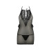 Сорочка прозрачная приталенная Passion ERZA CHEMISE L/XL, black, трусики - Фото №3