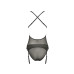 Корсет з декольте Passion ERZA CORSET XXL/XXXL, black, пажі, трусики, напівпрозорий - Фото №4