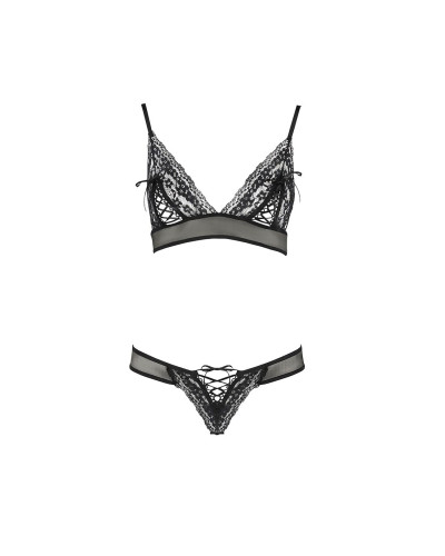 Комплект білизни Passion ERZA SET S/M, black, ліф і трусики - Фото №3