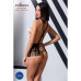 Комплект білизни Passion Exclusive INDRA SET OpenBra S/M, black, стрінги, портупея з бахромою - Фото №4