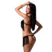Комплект білизни Passion Exclusive KASSANDRA SET OpenBra S/M black, ліф з бахроми, трусики-спідниця - Фото №2