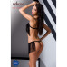 Комплект білизни Passion Exclusive KASSANDRA SET OpenBra S/M black, ліф з бахроми, трусики-спідниця - Фото №3