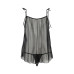 Сорочка прозора бебі дол Passion MELANIA CHEMISE S/M, black, трусики, на тонких бретелях - Фото №4
