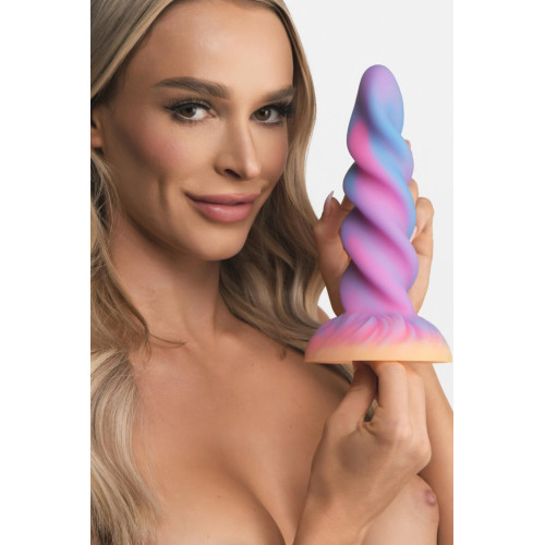 Фентезійний фалоімітатор Creature Cocks Glow-in-the-Dark Unicorn Dildo, світиться в темряві, 20,6 см