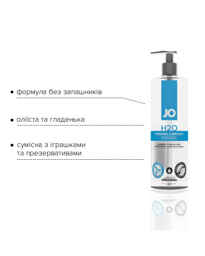 Смазка на водной основе JO H2O ORIGINAL (480 мл) маслянистая и гладкая, растительный глицерин - Фото №3