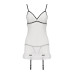 Сорочка прозора з пажами Passion ORIHIME CHEMISE XXL/XXXL, white, трусики, стрепи - Фото №3