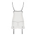 Сорочка прозора з пажами Passion ORIHIME CHEMISE XXL/XXXL, white, трусики, стрепи - Фото №4
