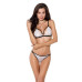 Комплект білизни Passion ORIHIME SET S/M, white, стрепи, ліф і трусики - Фото №1