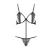Комплект білизни Passion Exclusive QUENTRIS BIKINI XXL/XXXL, black, стрінги і напіввідкритий ліф - Фото №5