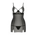 Прозора сорочка приталена Passion QUENTRIS CHEMISE XXL/XXXL, black, трусики - Фото №5