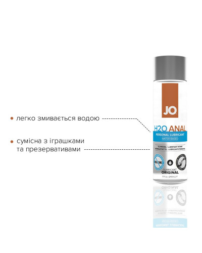 Анальная смазка JO ANAL H2O — ORIGINAL (240 мл) на водной основе, растительный глицерин - Фото №3