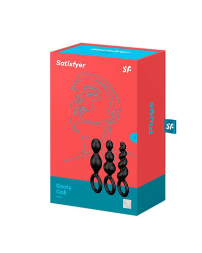 Набір анальних іграшок Satisfyer Plug black (set of 3) - Booty Call, макс. діаметр 3 см - Фото №3