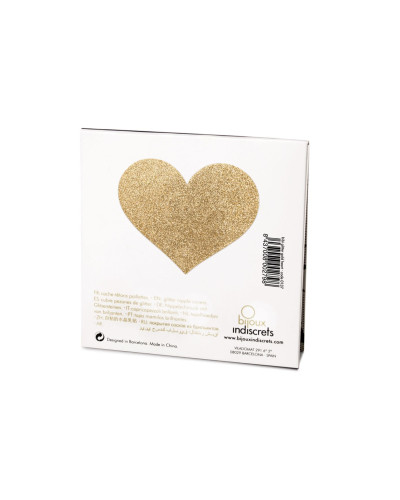 Пэстис - стикини Bijoux Indiscrets - Flash Heart Gold, наклеки на соски - Фото №3