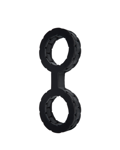 Наручники з силікону Doc Johnson The Cuffs Small - Black, добре тягнуться, для рук і для ніг - Фото №1