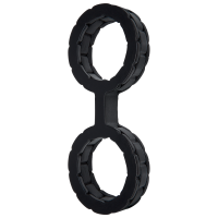 Наручники з силікону Doc Johnson The Cuffs Large - Black, добре тягнуться, для рук і для ніг