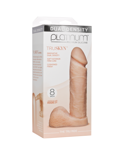 Фалоімітатор Doc Johnson Platinum TRUSKYN - The Tru Ride 8 Inch, діаметр 4,8 см, двошаровий силікон - Фото №3
