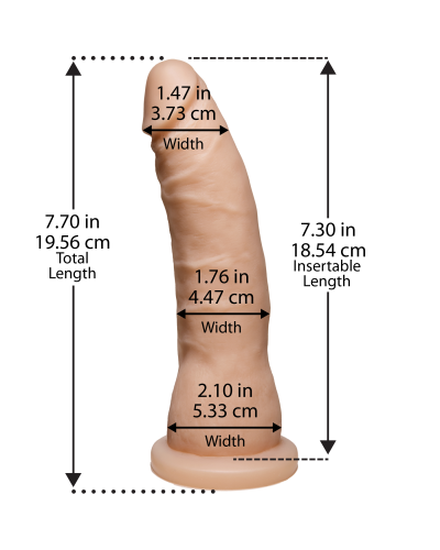 Фалоімітатор Doc Johnson Platinum TRUSKYN - The Tru Ride Slim 7 Inch, діаметр 4,4 см, двошаровий - Фото №2