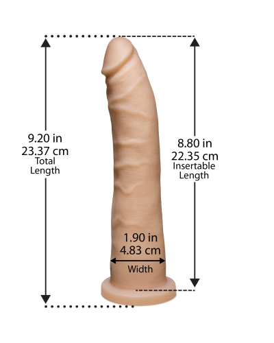 Фалоімітатор Doc Johnson Platinum TRUSKYN - The Tru Ride Slim 9 Inch, діаметр 4,6 см, двошаровий - Фото №2
