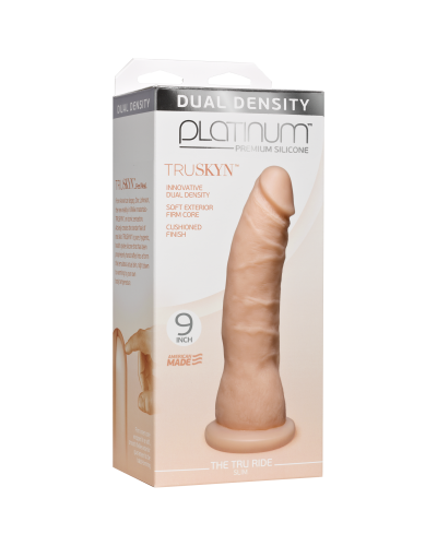 Фалоімітатор Doc Johnson Platinum TRUSKYN - The Tru Ride Slim 9 Inch, діаметр 4,6 см, двошаровий - Фото №3