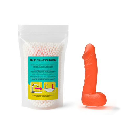 Крафтове мило-член з присоскою Чистий Кайф LARGE Orange, натуральне