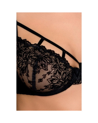 Комплект белья Passion Exclusive HAYA SET XXL/XXXL, black стринги, лиф, пояс для чулок - Фото №5